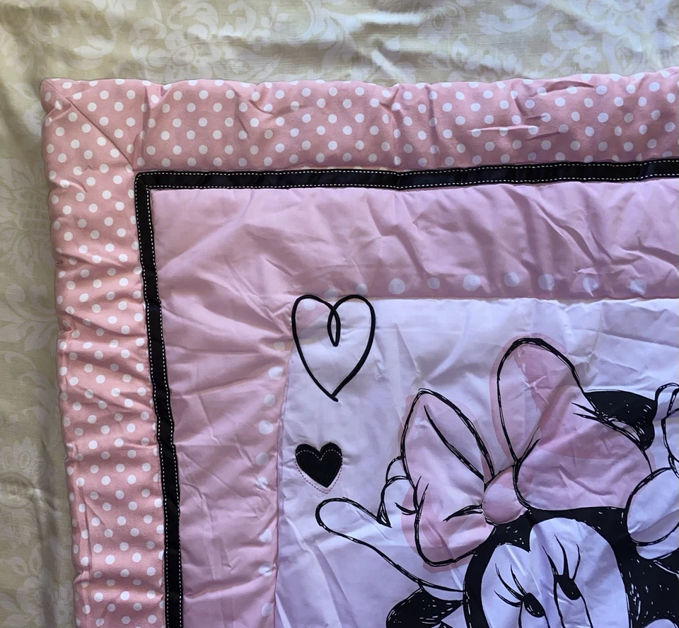 Colcha de edredom rosa para meninas Minnie Mouse berço cama infantil 42 x 33 - Imagem 3 de 4