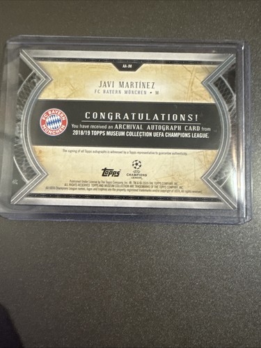 2018/19 TOPPS MUSEUM COLLECTION -JAVI MARTINEZ- ARCHIVAL AUTOGRAPH CARD- 61/86 - Picture 4 of 4