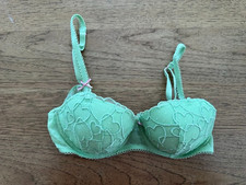 PINK Victoria's Secret Spring Green Lace 34B Wink Lightly Lined Balconette Bra