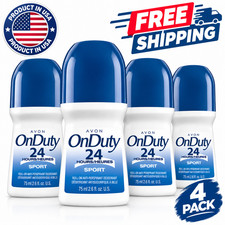 Avon OnDuty 24 HR Sport Unisex Roll-On Antiperspirant Deodorant 2.6 oz 4 pack