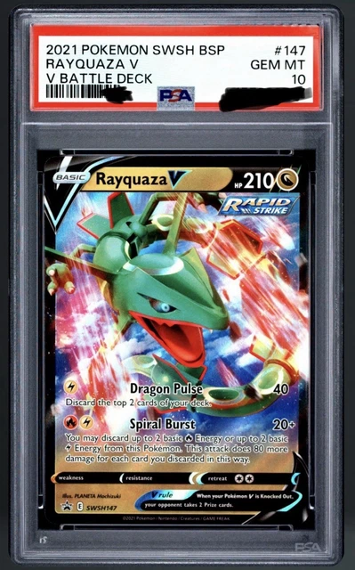 Pokemon TCG Rayquaza V SWSH147 2021 Sword & Shield Promo Holo PSA 10 (pop  267)