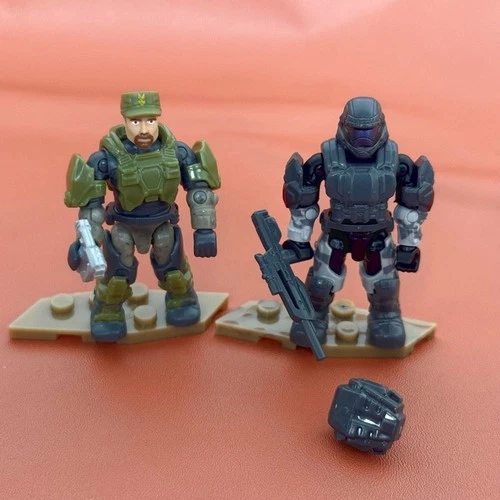 2pcs Mega Bloks Construx Halo Universe UNSC SGT Marcus Stacker & Spartan Figures - Picture 1 of 6