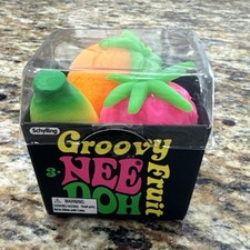 Brand New Nee Doh The Groovy Fruit 2.5-Inch Small Stress Ball Pack of 3 Fruit