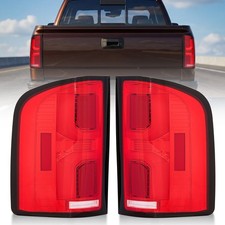 Red Led Tail Lights For 2007-2014 Chevy Silverado 1500 2500 Brake Lamps