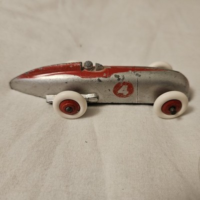 DINKY TOYS RENNWAGEN 23 a SILBER ROTE RÄDER SEHR GUTER ZUSTAND 1946 - 52 