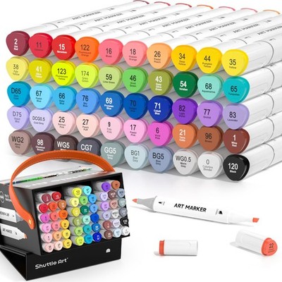 51 Colors Alcohol Markers, 50 Colors Dual Tip Art Marker Set Plus 1 Colorless...
