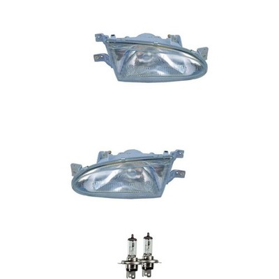 Halogen Scheinwerfer Set H4 für Hyundai Accent I Stufenheck inklusive Lampen