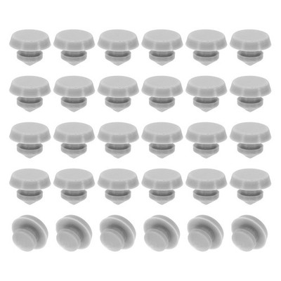 4mm Silicone Round Snap, 40 Pcs Flat Head Fit for 4-4.5mm, Grey