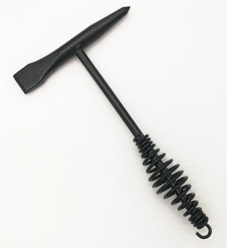 Welding Chipping Hammer with Coil Spring Handle,10.5",Cone and 10.5", Black - Picture 8 of 9