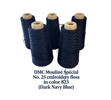 6 Vintage DMC Moulin  Sp cial No. 25 Embroidery Floss 100g Cone Color 823 France