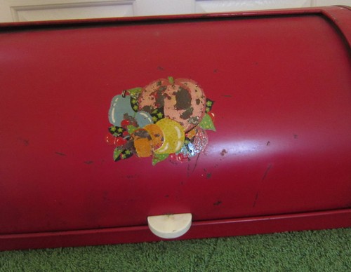 Vintage Roll Top Metal Bread Box Storage - Picture 2 of 8