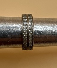 Vintage 925 Sterling Silver CZ Band Ring / Size 7.25