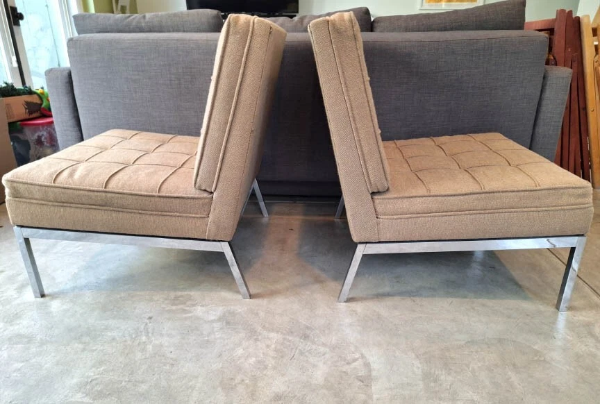 HERMOSO PAR DE SILLONES FLORANCE KNOLL ORIGINALES VINTAGE 1973 MODELO 65 Foto 3 de 4
