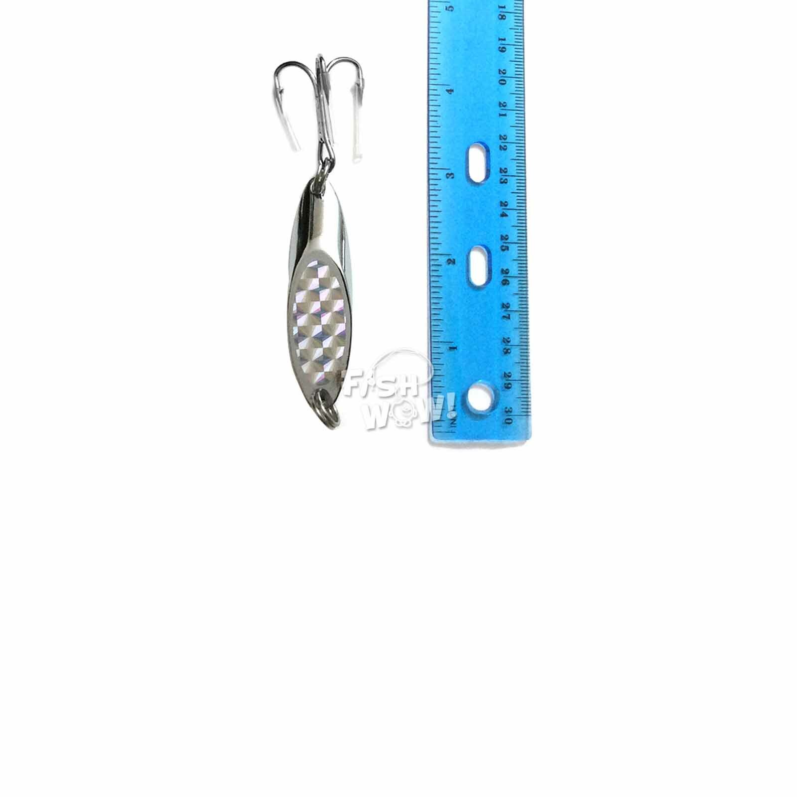 Qty 100 Fish WOW!® 1oz Chrome Silver Laser Fishing Kast Spoon jig Champ Cast NEW - Image 4
