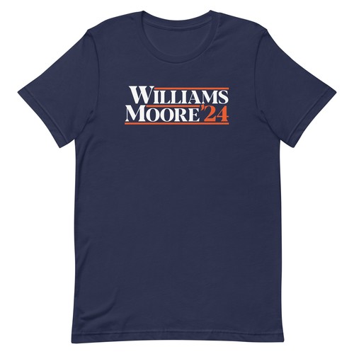 CALEB WILLIAMS & DJ MOORE T-SHIRT Chicago Football 2024 Presidential Duo Tee CHI - Picture 7 of 9