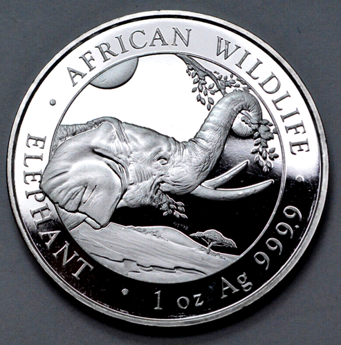 2023 Somali Elephant 1 oz 9999 Silver Coin Round 100 Shillings African Wildlife - Picture 2 of 4