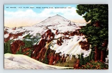 Postcard Washington Mt Baker WA Austin Pass 1940s Unposted Linen