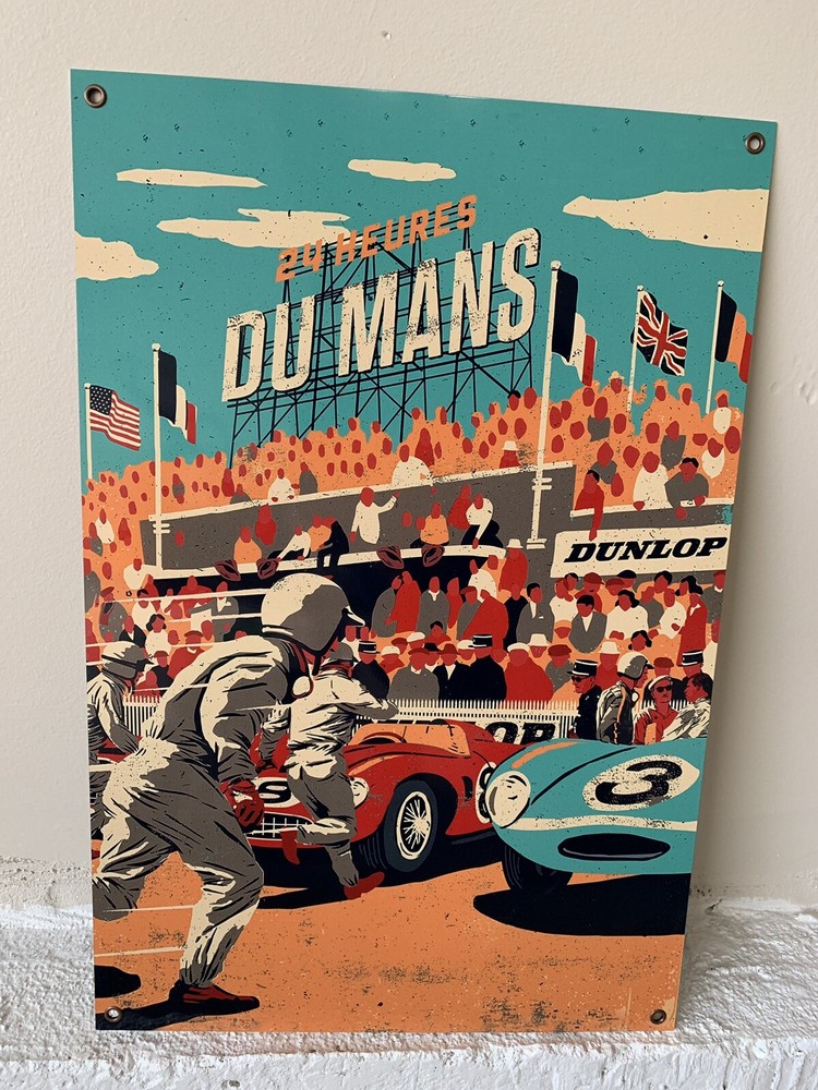 Le Mans Du Mans 24h Ferrari Vintage Style Large  18” Reproduction Sign