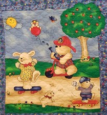 Handmade Baby Quilt Crib Blanket Boys or Girls Bears 40"x 33"