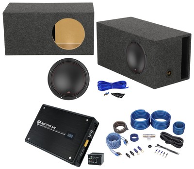 MTX 7512-22 12'' 1500w Subwoofer+Vented Sub Box Enclosure+Mono Amplifier+Amp Kit