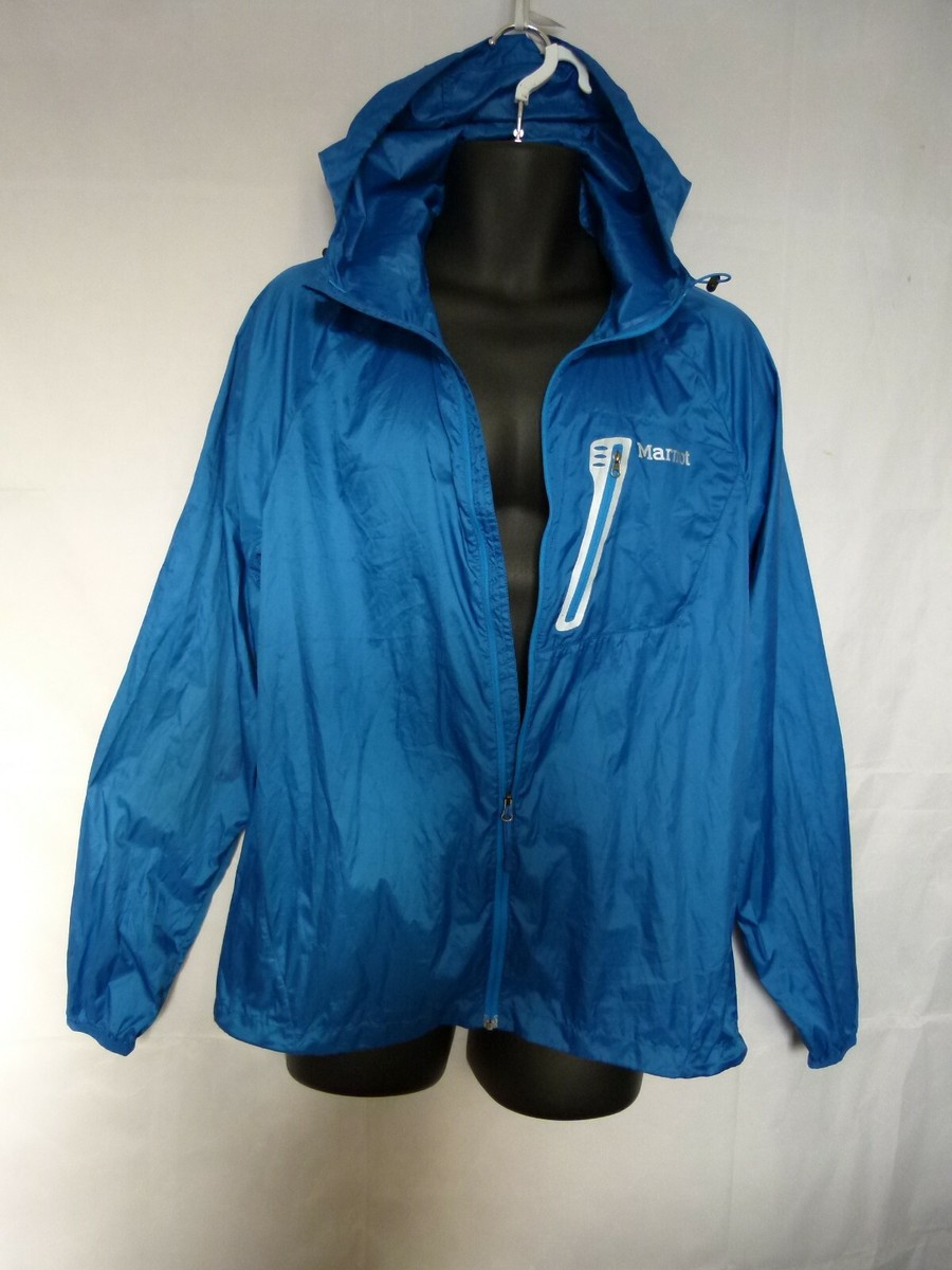Marmot Men's Lightweight Jacket Hooded Full Zip Logo Front