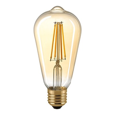 LED Filament Edisonlampe GOLD, 230V, Ø 6.4cm / L 14cm, E27, 7W 2500K 720lm 300°,