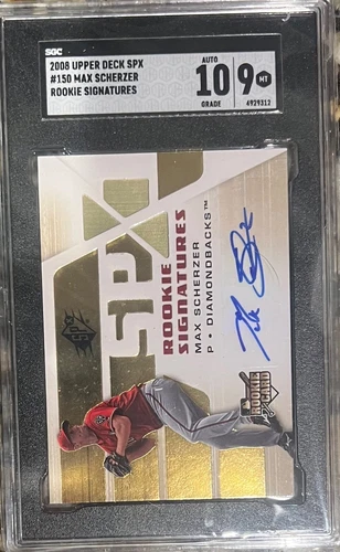 2008 Upper Deck SPx Rookie Signature Max Scherzer #150 SGC 9 Auto 10 Rookie