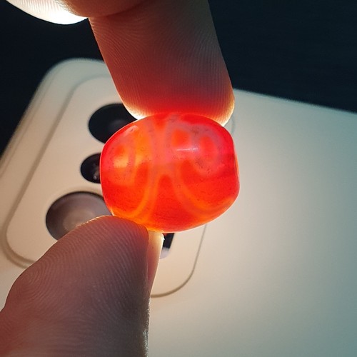 Sacred Himalayan Indo Tibetan Red Agate Dzi Amulet Bead - Picture 11 of 14