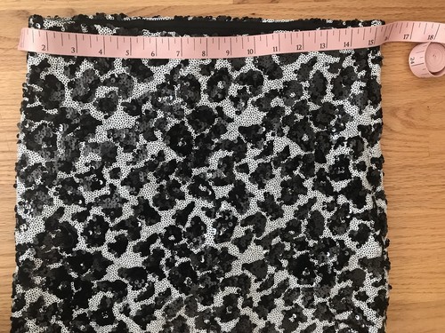 NEW GUESS Dalmatian Print Skirt With Black & White Sequin S - Picture 7 of 7
