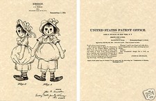 Raggedy Ann US Patent Art Print READY TO FRAME 1915 Gruelle Doll Anne andy