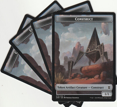   4 MAGIC The Gathering CONSTRUCT Token Artifact Creature PLAYSET ZNR/EN 2020