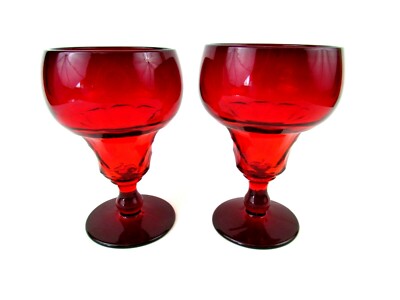 Vintage Fenton Ruby Red Goblets 5'' Hard to Find