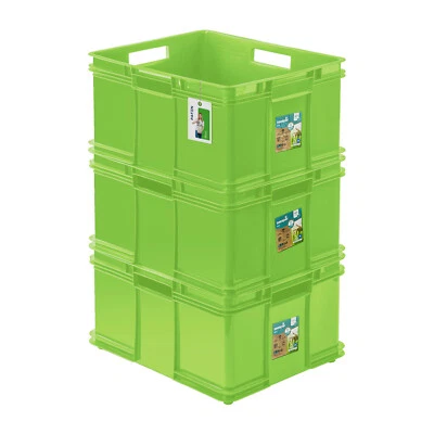 3 x boîte conteneur boîte empilable PAFEN vert 54 l Eco Eurobox boîte empilab... - Photo 1/4