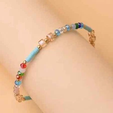 Colorful Beaded Anklet Boho Style Ankle Bracelet For Women Exquisite Fashionable