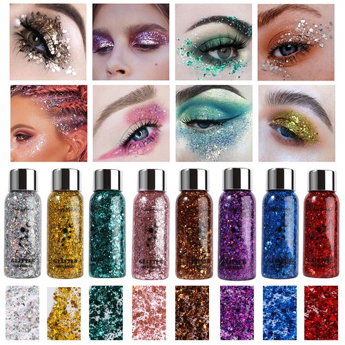 Face Makeup Festival Beauty Highlighter Cream Glitter Body Gel Long Last ~ - Picture 4 of 33