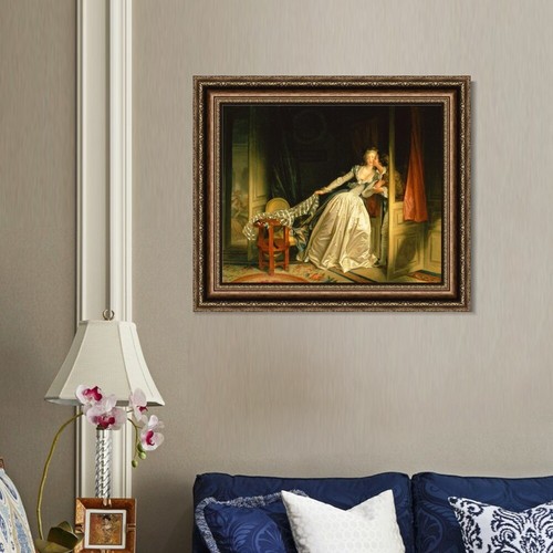 Arte enmarcado en lona estampado Giclee El beso robado de Jean Honore Fragonard Arte de pared - Imagen 2 de 9