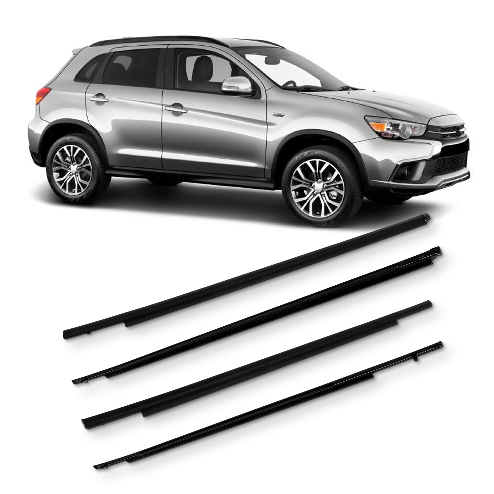 For 2011-2023 Mitsubishi Outlander Sport Window Scraper Seal Belt Weatherstrip