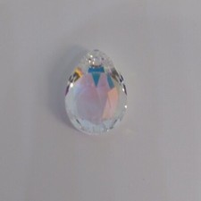 Swarovski Crystal Clear AB 16mm Pear Cut 6433 Pendant; Faceted; Iridescent