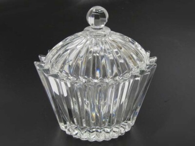 Diamond Fire Oval Covered Crystal Jewelry Trinket Box Mikasa 4 1/2'' CLR# 13