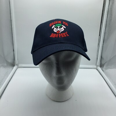 Smoking  Pig BBQ Fest Ball Cap Hat  Back Baseball