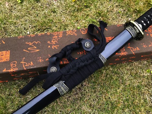 98 Tipo Sable Militar 1095 Acero Katana Recto Hamon Espada Samurai Japonesa - Imagen 8 de 10
