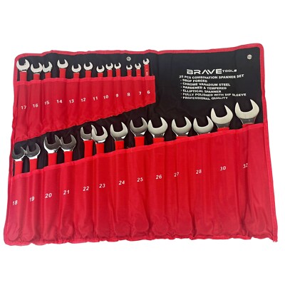 25-teiliges Kombinationsschlüssel-Set 6-32 mm metrisch Mechaniker langlebig Garagenwerkzeuge
