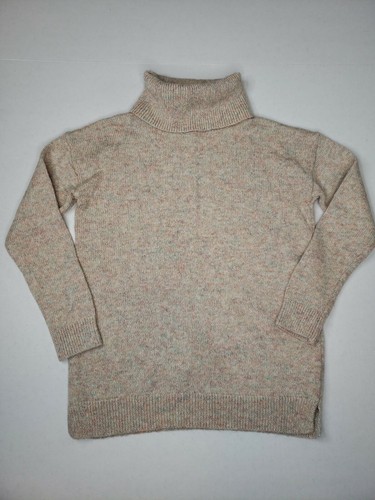 Long Sleeve Beige Turtleneck Sweater 