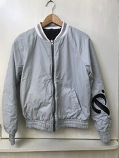Victoria's Secret PINK VS Reversible Gray Logo Sherpa Lined Bomber Jacket XS