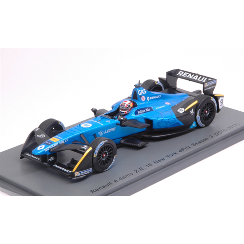 RENAULT e.dams P.GASLY 2017 N.9 Rd10 NEW YORK FORMULA "E" 1:43 Spark Model - Imagen 1 de 1