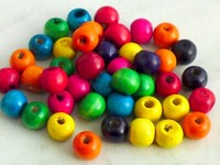 Holzperlen Rund Holzkugeln 6/8/10 Mm Bunt Farbmix Schmuck Perlen Deko Basteln