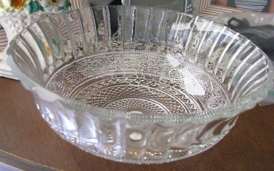RARE Vtg ''Crystal Clear'' Bowl 7 1/2'' D Excellent Condition, Original Sticker