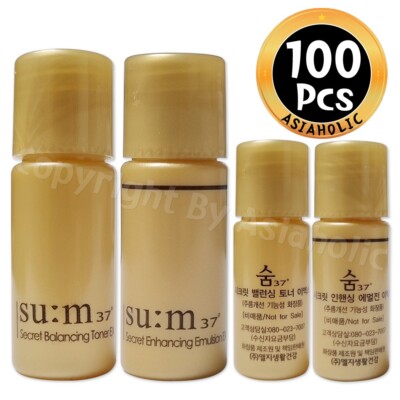 SU:M37 Secret Balancing 5ml Toner EX (50pcs) + Emulsion EX (50pcs) 100pcs Newest