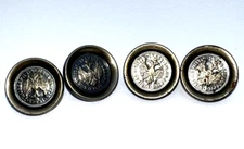 Vintage Austrian Viribus Unitis Buttons Franz Joseph I Double Eagle Lot of 4