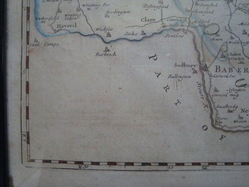ORIGINAL ANTIQUE MAP "SUFFOLK", by ROBERT MORDEN 1695 SUPERB FRAMED AND GLAZED - Picture 5 of 16